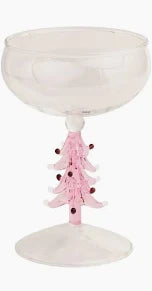 Pink Tree Coupe Glass