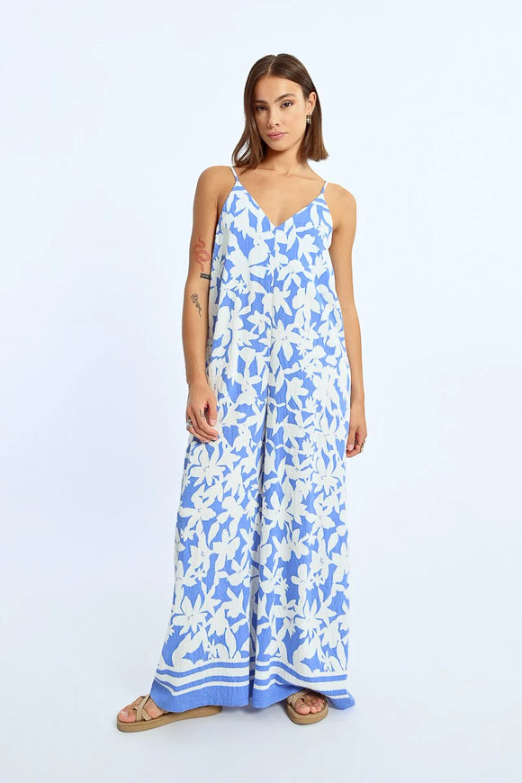 Blue Palms Bow Back Jumpsuit