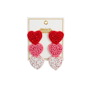 Valentine Beaded Earrings Hearts