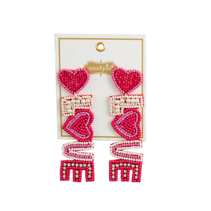 Valentine Beaded Earrings Love