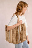 Beige Woven Basket Bag
