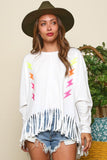 White Sequin Patch Lightning Bolt Top