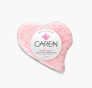 Pink Heart Soap in a Sponge