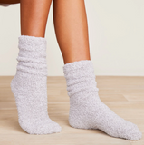 Oyster / White - CozyChic® Heathered Women's Socks S/M